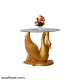 Fiber Golden Swan Statue/ Table (Without Glass)