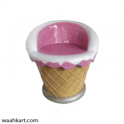Ice Cream Shape - set Of 1 Table And 4 Colourful Chairs