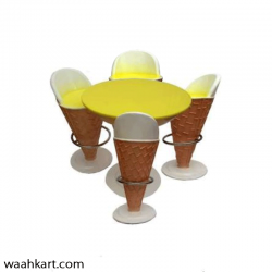 Ice Cream Shape - Set Of 1 Table And 4 Chair
