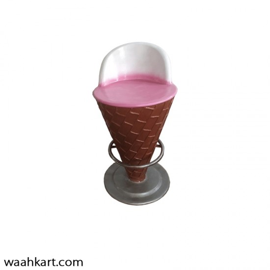 Ice Cream Shape - Set of 1 Table And 3 Chair In Pink Shade