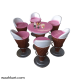 Ice Cream Shape - Set Of 1 Table And 6 Chair In Pink Shade