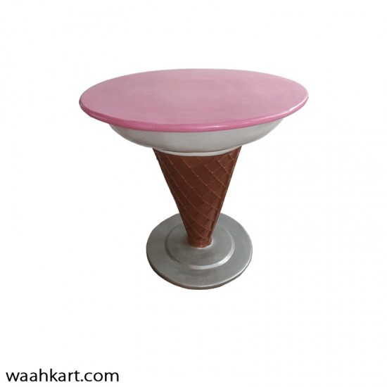 Ice Cream Shape - Set Of 1 Table And 5 Chair In Pink Shade
