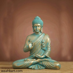 Spiritual Golden Blue Shaded Buddha - Big Size