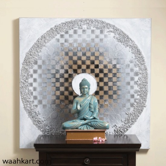 Spiritual Golden Blue Shaded Buddha - Big Size
