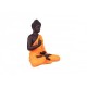 Spiritual Gautam Buddha Sitting Statue- Black And Orange