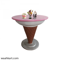 Ice Cream Shape Table In Pink Shade