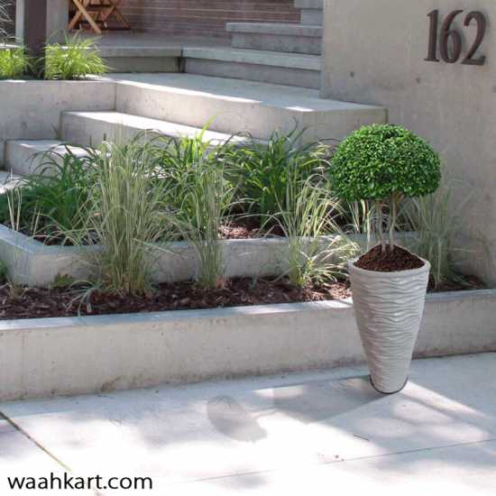 Designer White Curve Planter