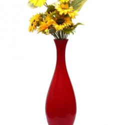 Decorative Plain Flower Vase Red