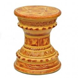 Cream Textured Side Stool