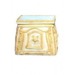 Decorative Stool As A Side Table In Cream Color