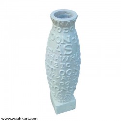 White Alphabet Embossed Vase