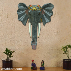Grey Stunning Elephant Face Wall Mount